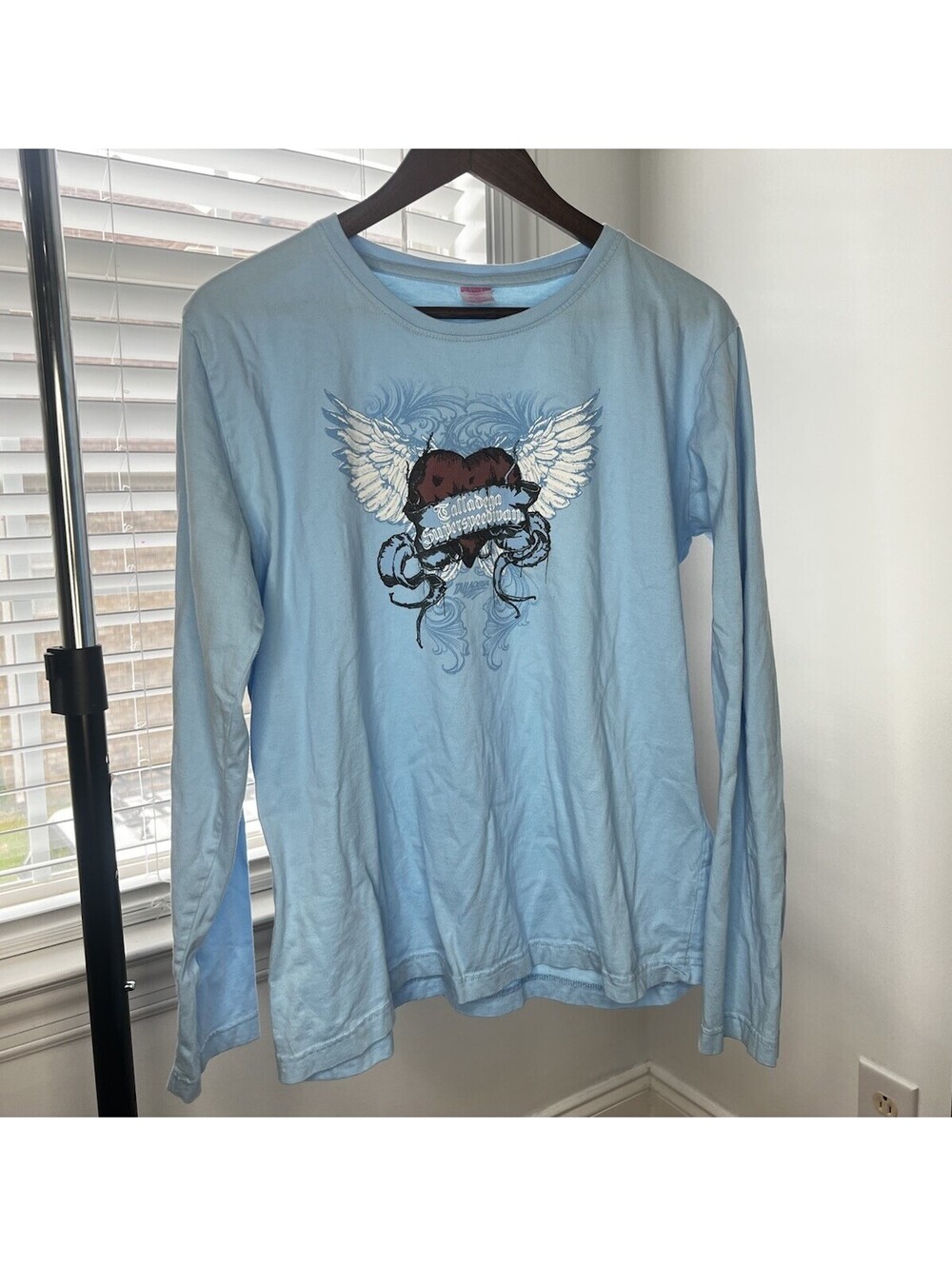 Vintage LAT Talladega Superspeedway Graphic Long Sleeve T-Shirt Light Blue XL